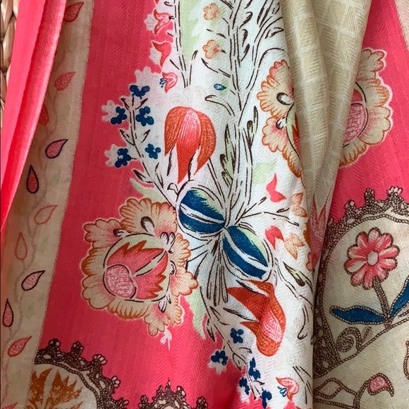 New XL Floral Print 100% soft wool Scarf Wrap - Picture 7 of 8